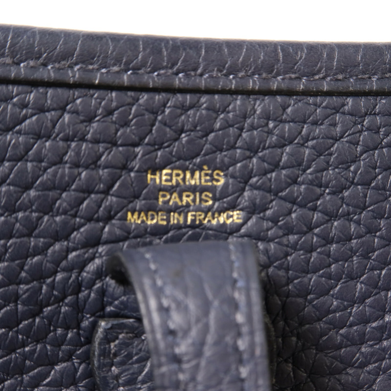 HERMES Clemence皮革Evelyne TPM肩背袋Bleu Nuit-5