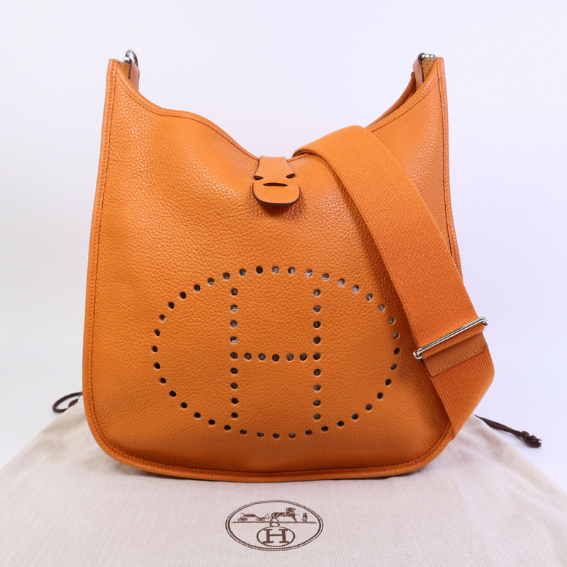 HERMES Clemence皮革Evelyne PM肩背袋-9