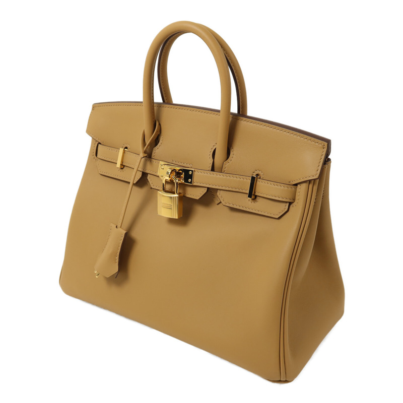 HERMES Swift皮革Birkin 25手挽袋Biscuit-2