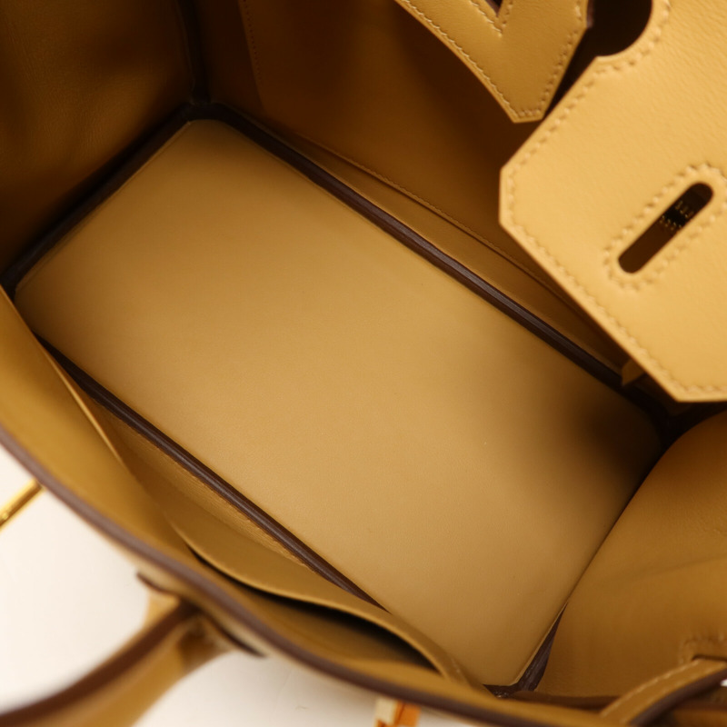 HERMES Swift皮革Birkin 25手挽袋Biscuit-4