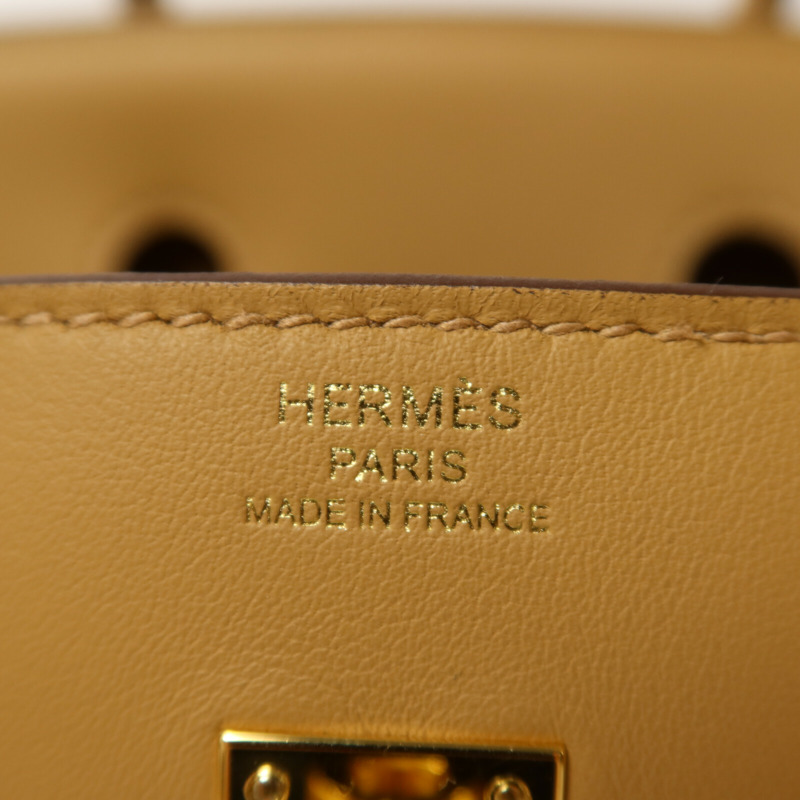 HERMES Swift皮革Birkin 25手挽袋Biscuit-5
