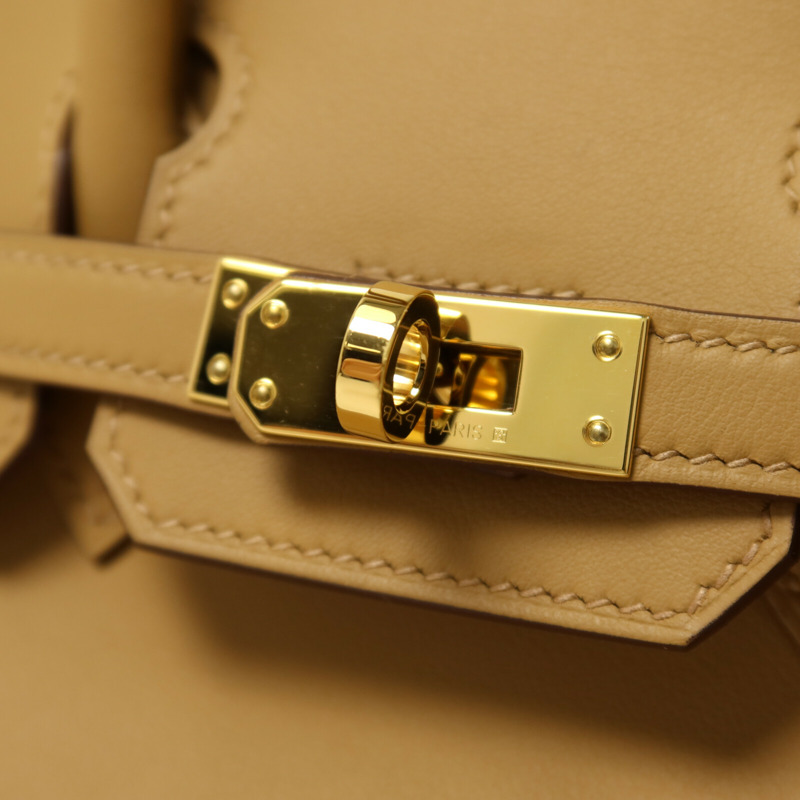 HERMES Swift皮革Birkin 25手挽袋Biscuit-9