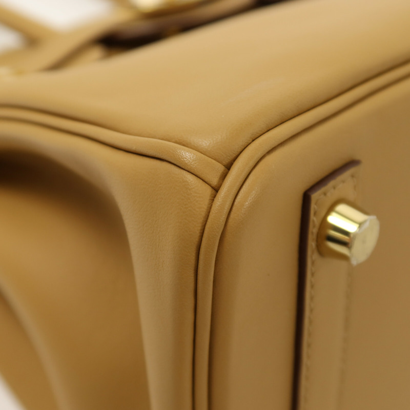 HERMES Swift皮革Birkin 25手挽袋Biscuit-10