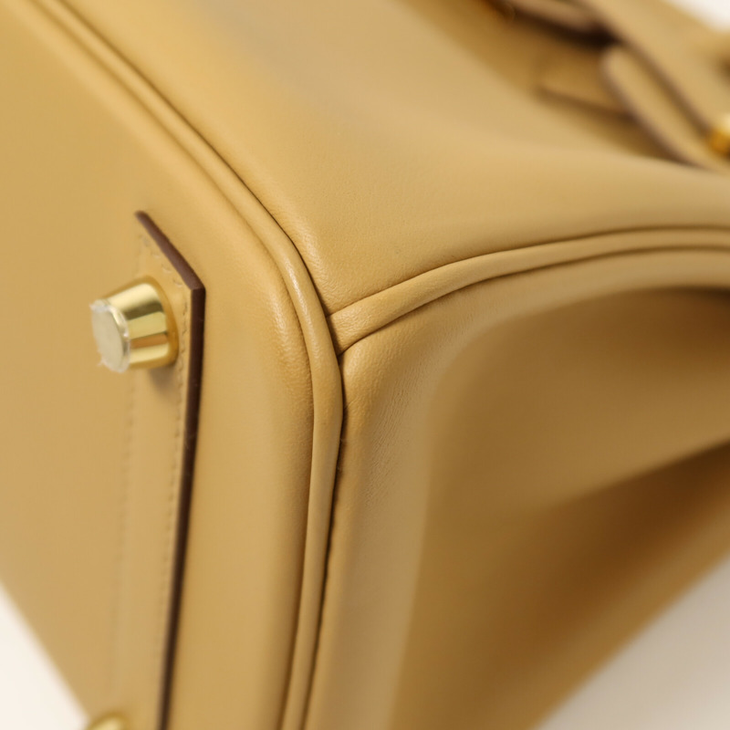 HERMES Swift皮革Birkin 25手挽袋Biscuit-11