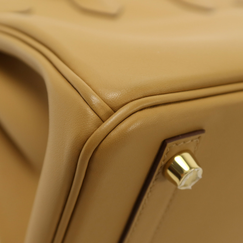 HERMES Swift皮革Birkin 25手挽袋Biscuit-12
