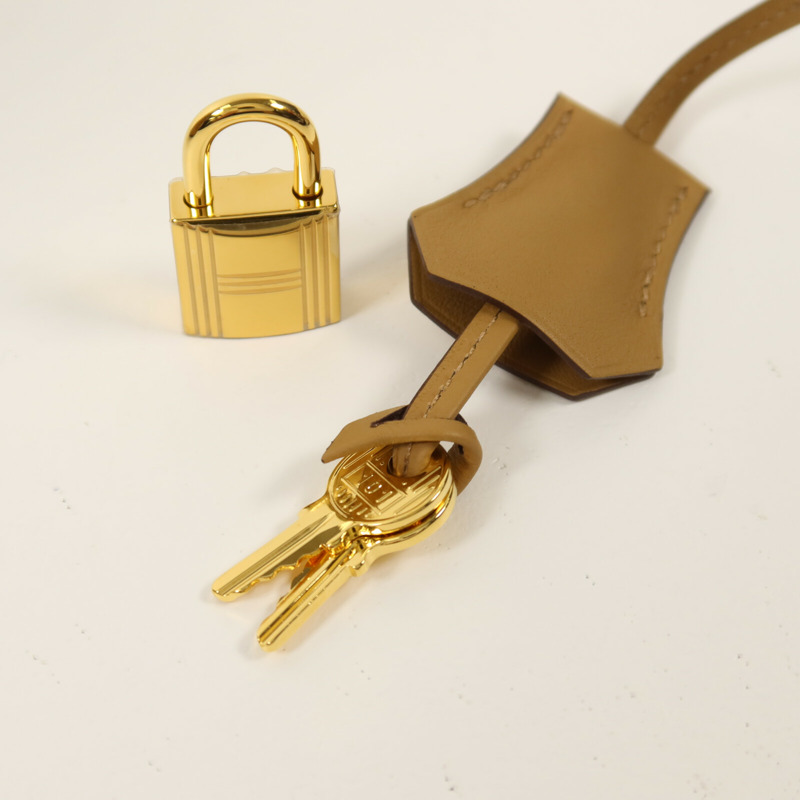 HERMES Swift皮革Birkin 25手挽袋Biscuit-14