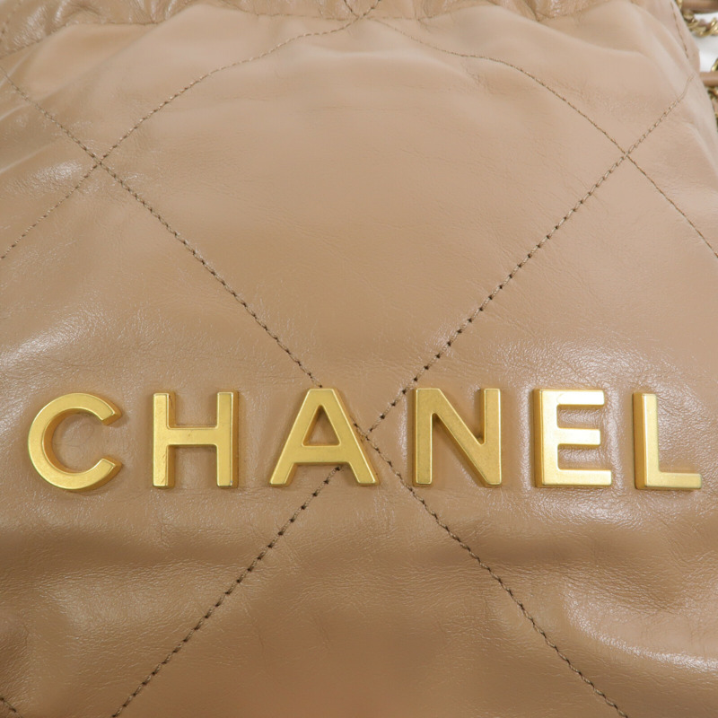 CHANEL 牛皮皮革Chanel 22 Mini鏈帶肩背袋-5