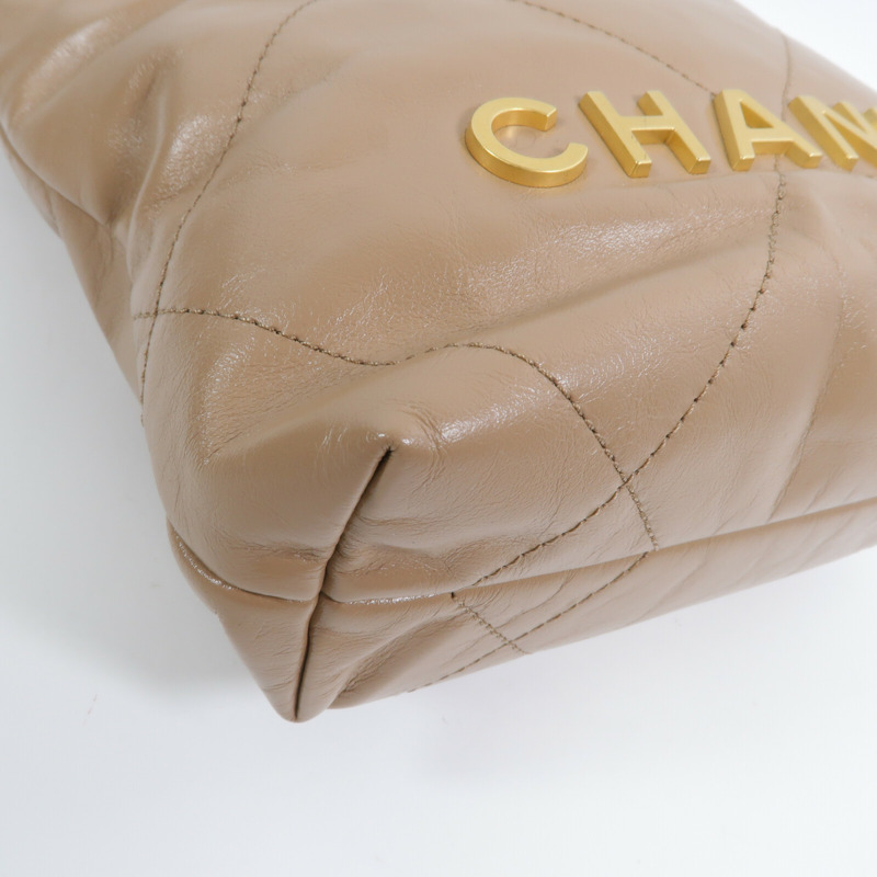 CHANEL 牛皮皮革Chanel 22 Mini鏈帶肩背袋-11