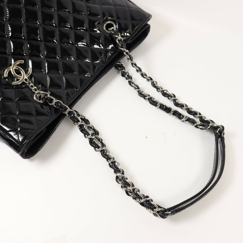 CHANEL 漆皮皮革Chain Shoulder鏈帶肩背袋-7