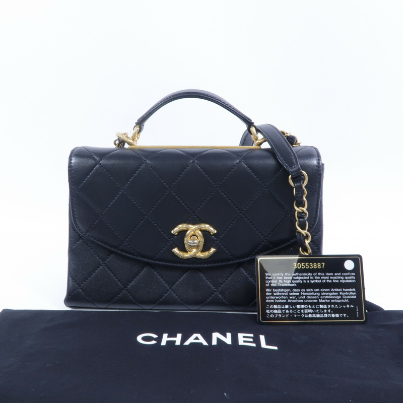 CHANEL 牛皮皮革2way Shoulder Bag手挽肩背兩用袋-10