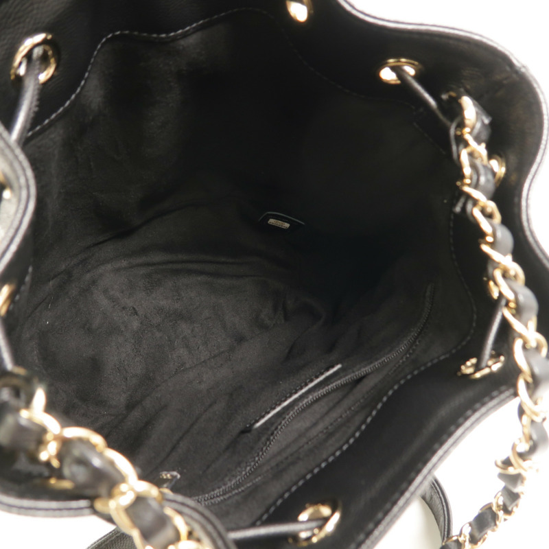 CHANEL 牛皮皮革Bucket鏈帶肩背袋-4