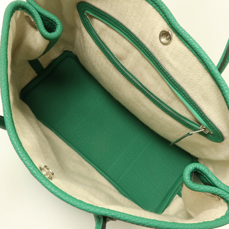 HERMES Negonda皮革Garden Party TPM手挽袋Vert Vertigo-4