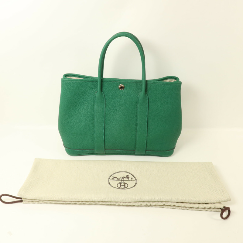 HERMES Negonda皮革Garden Party TPM手挽袋Vert Vertigo-8