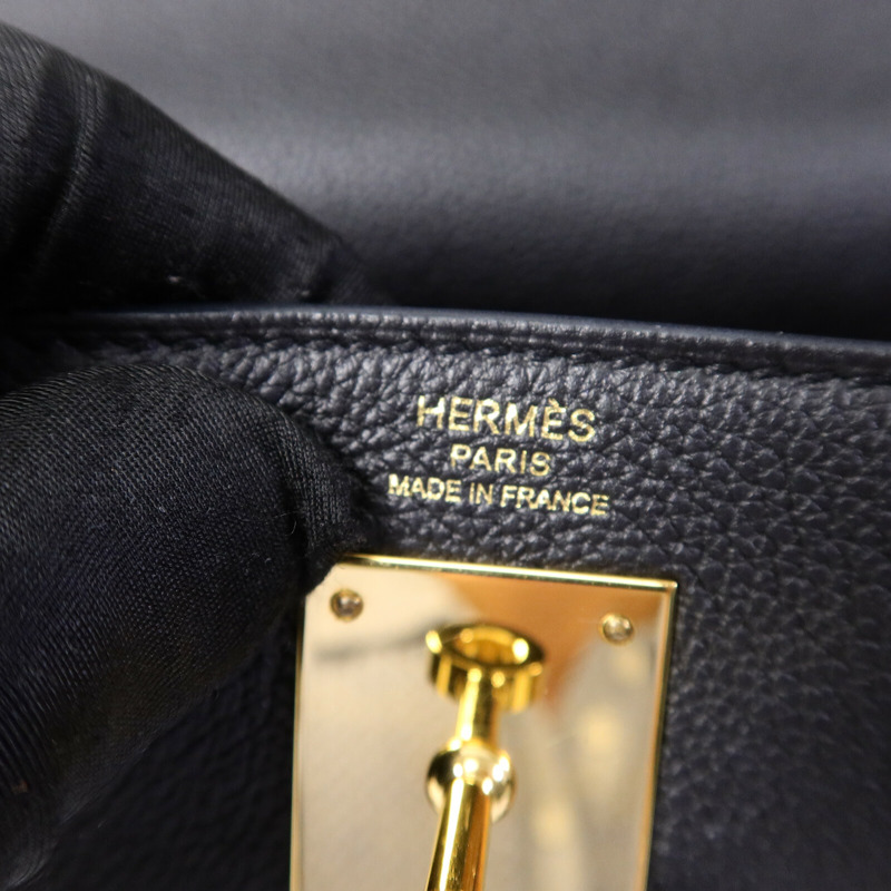 HERMES Togo皮革Kelly 28手挽肩背兩用袋Noir-5
