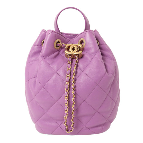 CHANEL 羊皮皮革Bucket Backpack鏈帶背包