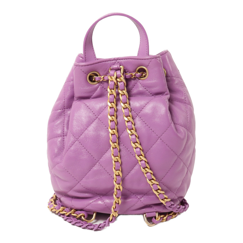 CHANEL 羊皮皮革Bucket Backpack鏈帶背包-1