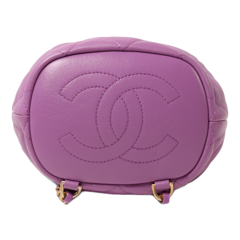 CHANEL 羊皮皮革Bucket Backpack鏈帶背包-3