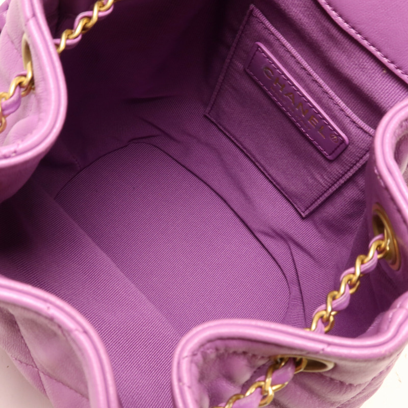 CHANEL 羊皮皮革Bucket Backpack鏈帶背包-4