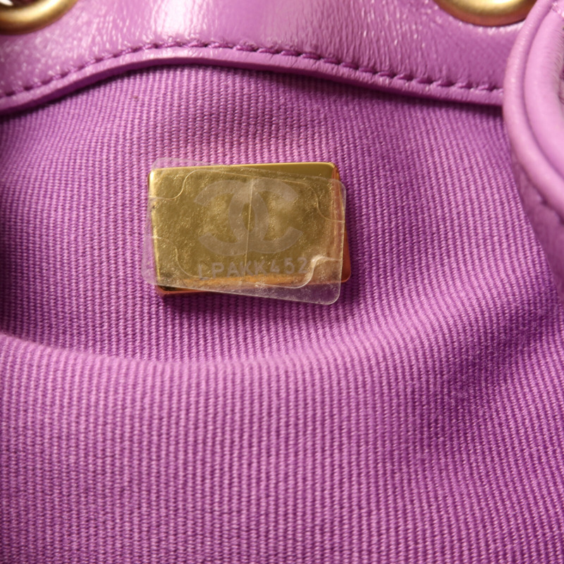 CHANEL 羊皮皮革Bucket Backpack鏈帶背包-6