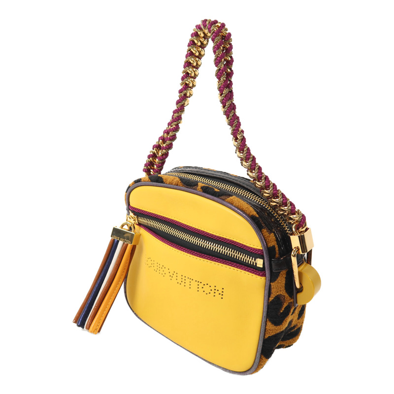 LOUIS VUITTON 牛皮皮革/Chenille Savane Flight鏈帶肩背袋-2