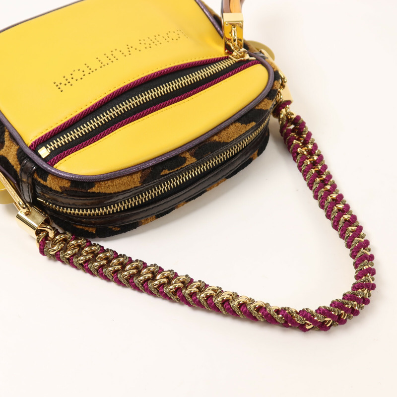 LOUIS VUITTON 牛皮皮革/Chenille Savane Flight鏈帶肩背袋-7