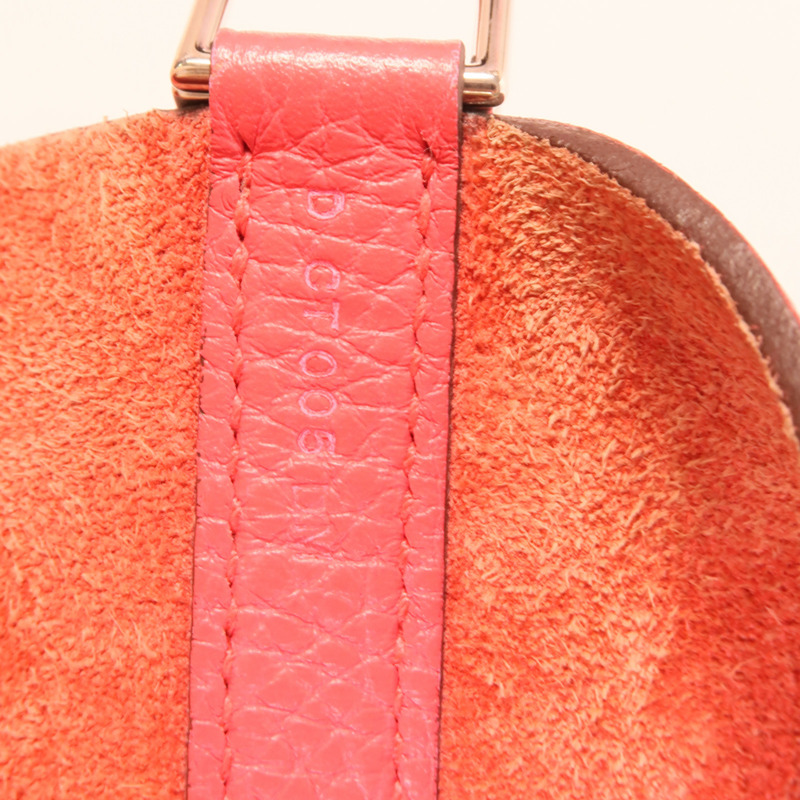 HERMES Clemence皮革Picotin MM手挽袋Rose Extreme-9