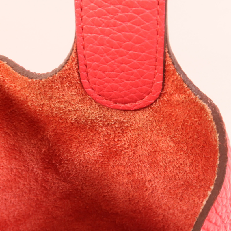 HERMES Clemence皮革Picotin MM手挽袋Rose Extreme-16