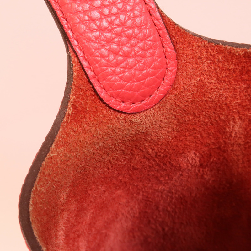 HERMES Clemence皮革Picotin MM手挽袋Rose Extreme-17