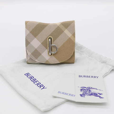 BURBERRY Rocking Horse 格紋 卡其 短夾