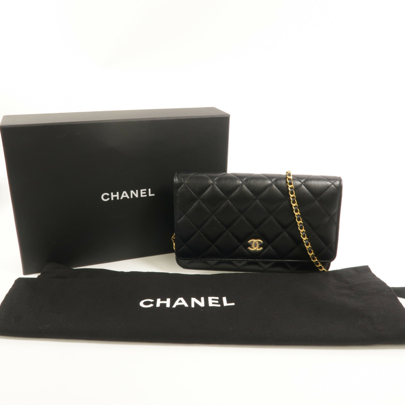 CHANEL 羊皮皮革WOC Wallet On Chain鏈帶肩背袋-9