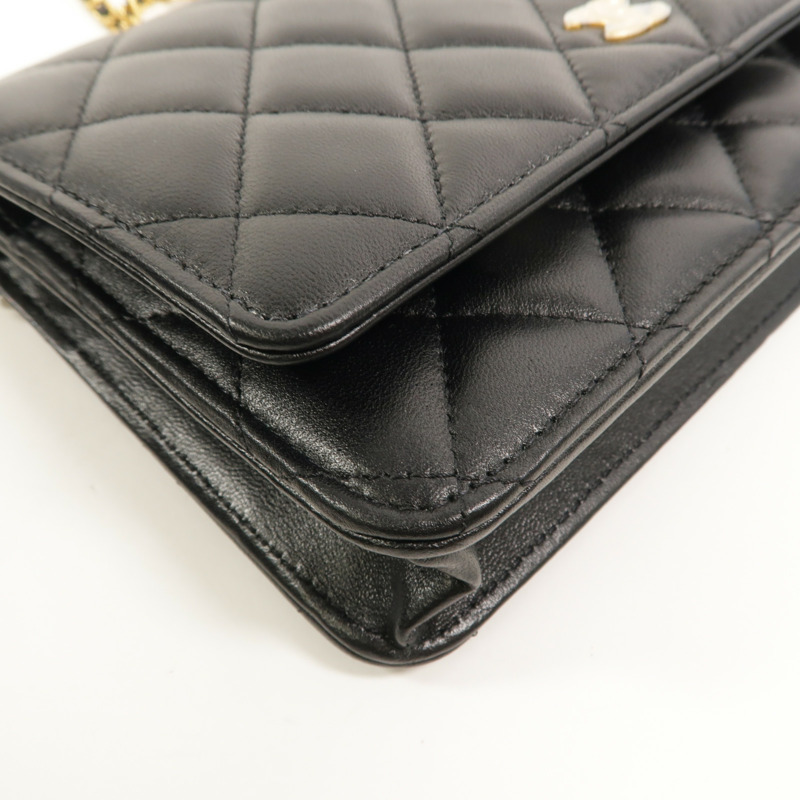 CHANEL 羊皮皮革WOC Wallet On Chain鏈帶肩背袋-11
