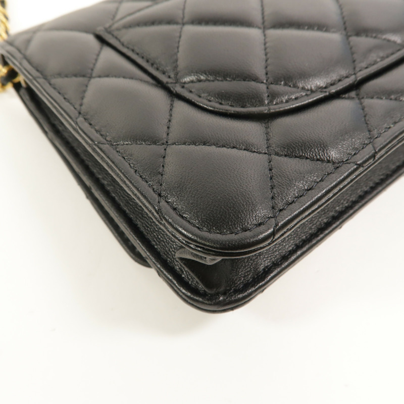 CHANEL 羊皮皮革WOC Wallet On Chain鏈帶肩背袋-13