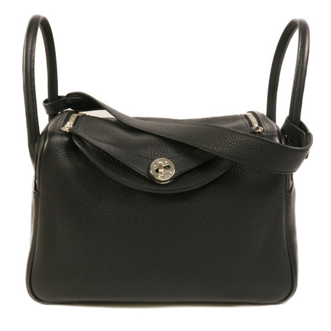 HERMES Clemence皮革Lindy 30手挽肩背兩用袋Noir