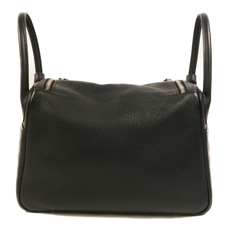 HERMES Clemence皮革Lindy 30手挽肩背兩用袋Noir-1