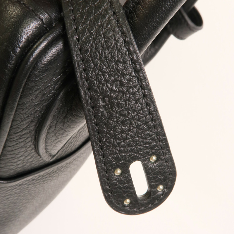 HERMES Clemence皮革Lindy 30手挽肩背兩用袋Noir-8