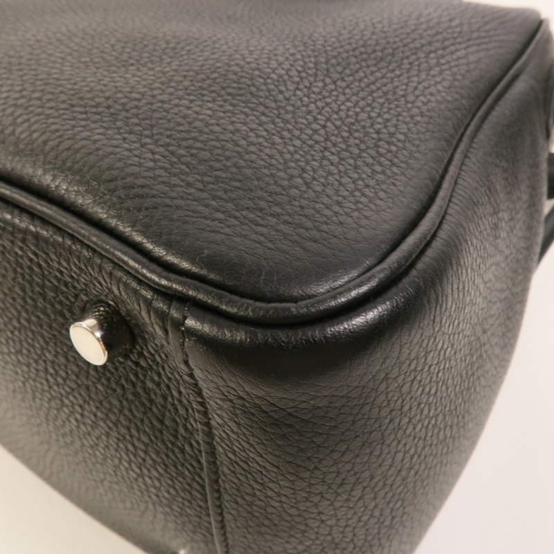 HERMES Clemence皮革Lindy 30手挽肩背兩用袋Noir-12