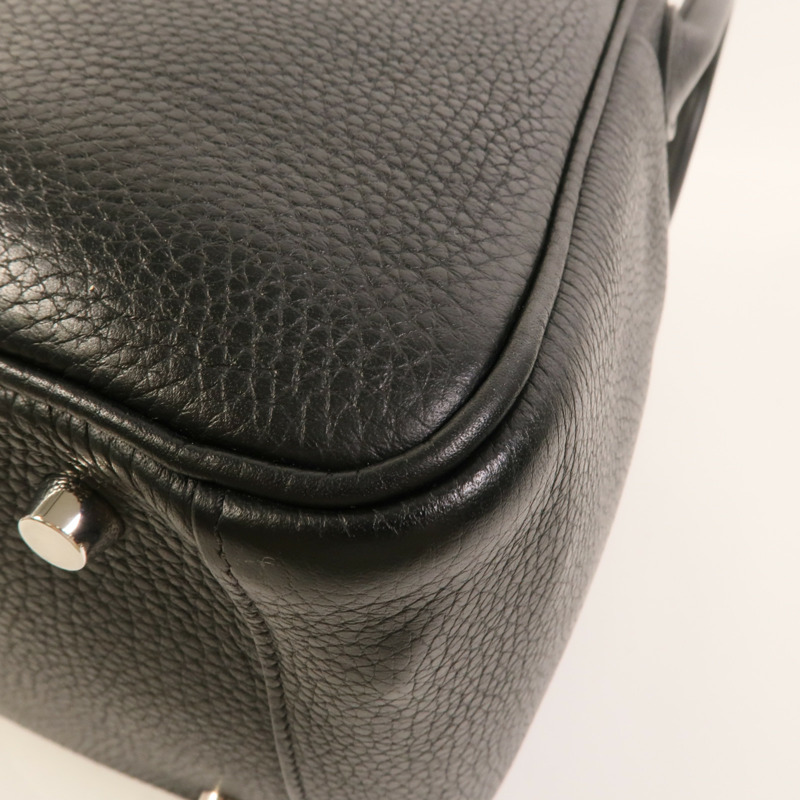 HERMES Clemence皮革Lindy 30手挽肩背兩用袋Noir-14