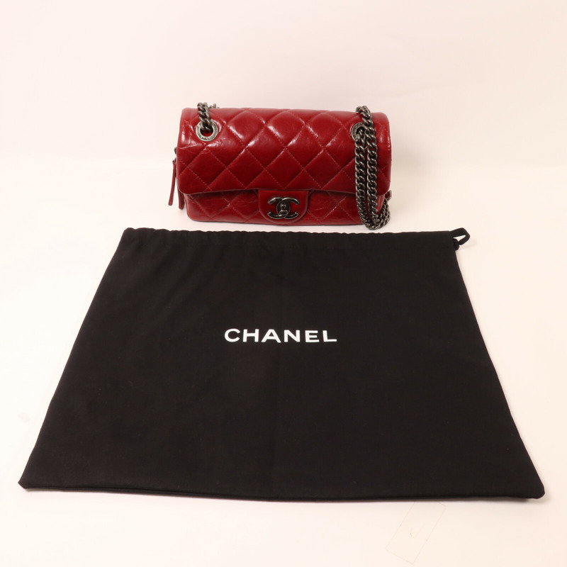 CHANEL 牛皮皮革Chain Shoulder鏈帶肩背袋-8