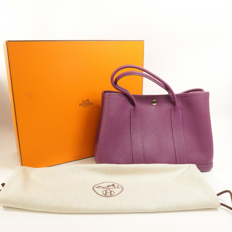 HERMES Clemence皮革Garden Party TPM手挽袋Anemone-8