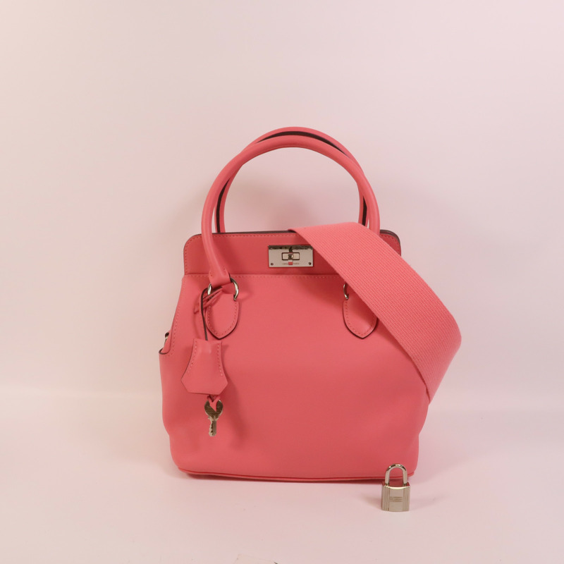 HERMES Swift皮革Tool Box 20手挽肩背兩用袋Rose Azalee-12