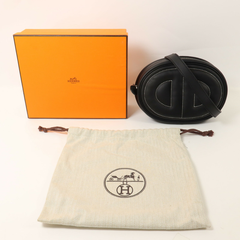 HERMES Swift皮革In The Loop肩背袋Noir-8