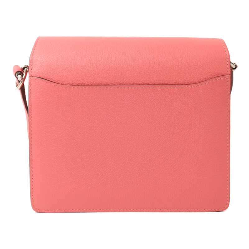 HERMES Evercolor皮革Roulis Mini肩背袋Rose Azalee/Rough H-1
