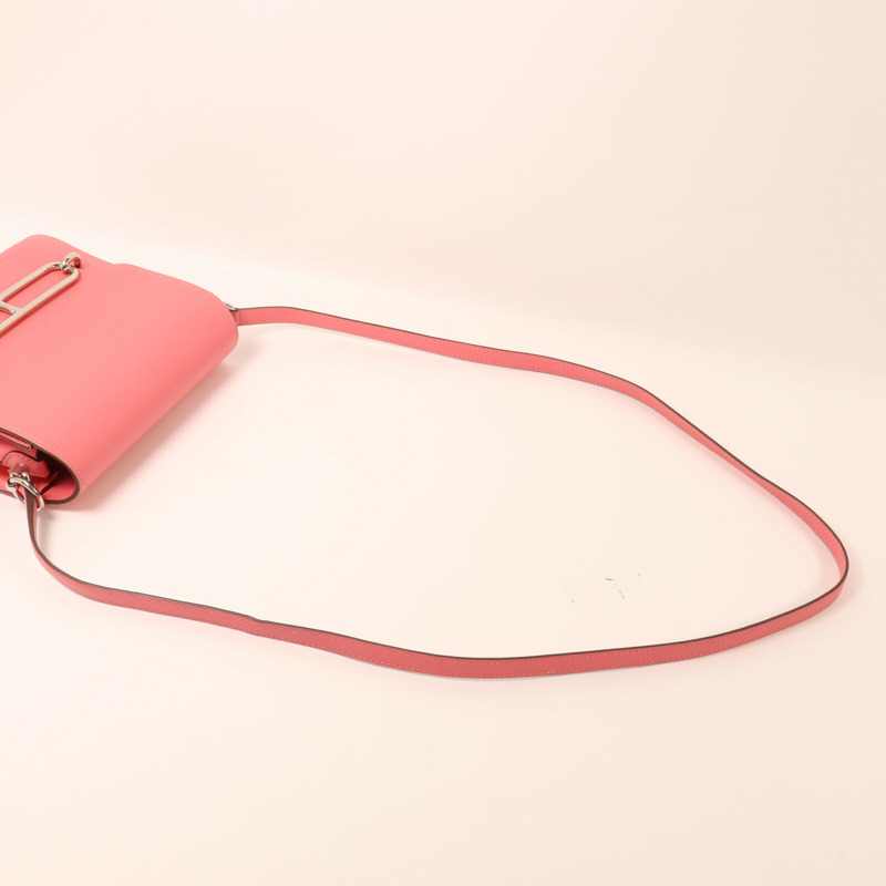 HERMES Evercolor皮革Roulis Mini肩背袋Rose Azalee/Rough H-7