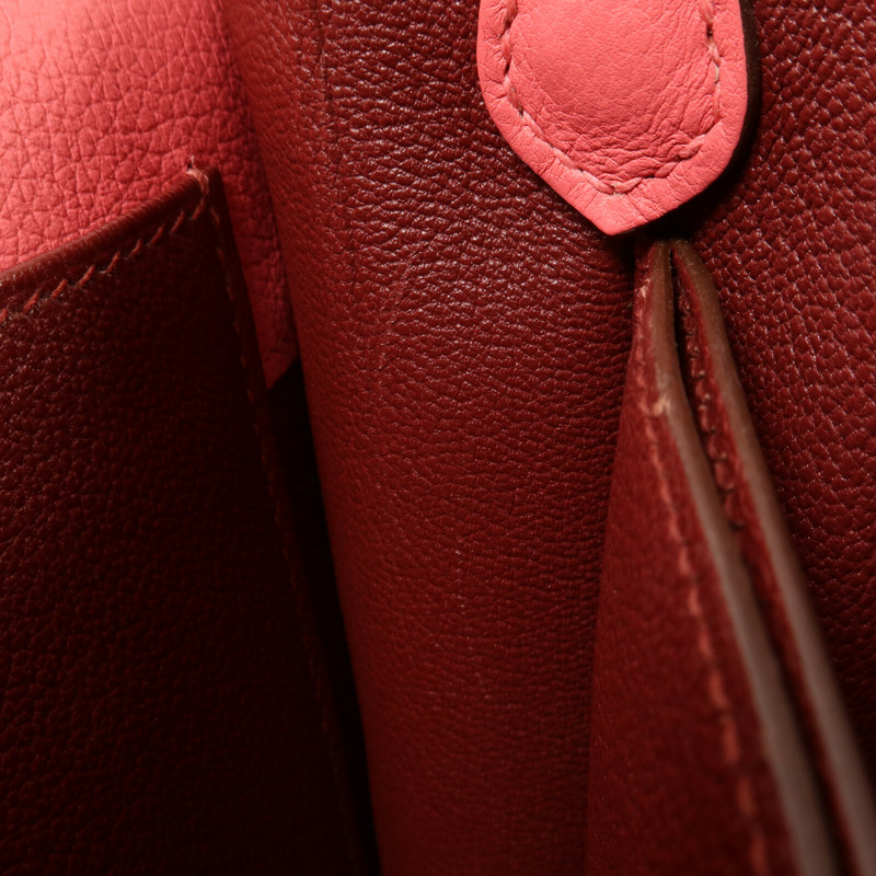 HERMES Evercolor皮革Roulis Mini肩背袋Rose Azalee/Rough H-15