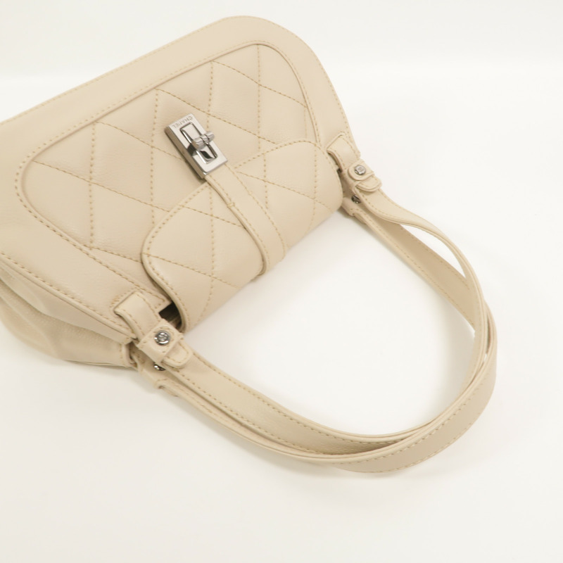 CHANEL 牛皮皮革Quilted Mademoiselle Flap手挽袋-7