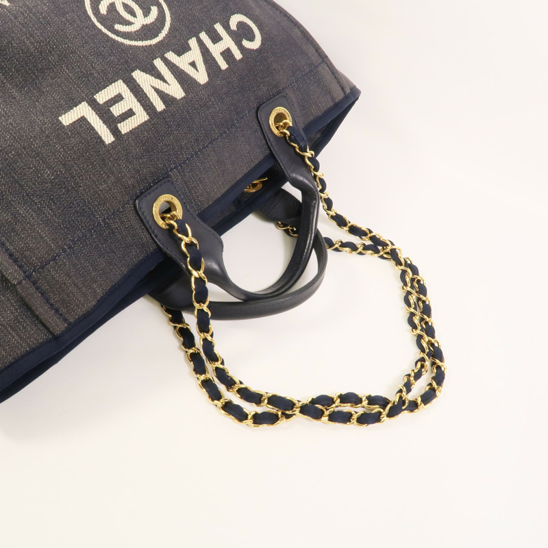 CHANEL Denim Deauville Tote Bag手挽肩背兩用袋-4