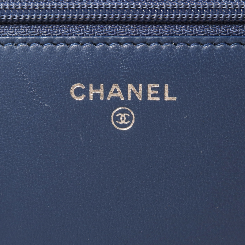 CHANEL 牛皮皮革/Strass Boy Wallet On Chain鏈帶肩背袋-5