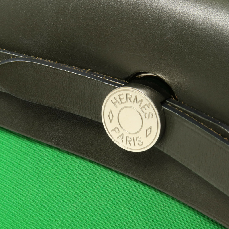 HERMES 帆布Herbag PM手挽肩背兩用袋Cactus/Khaki-8