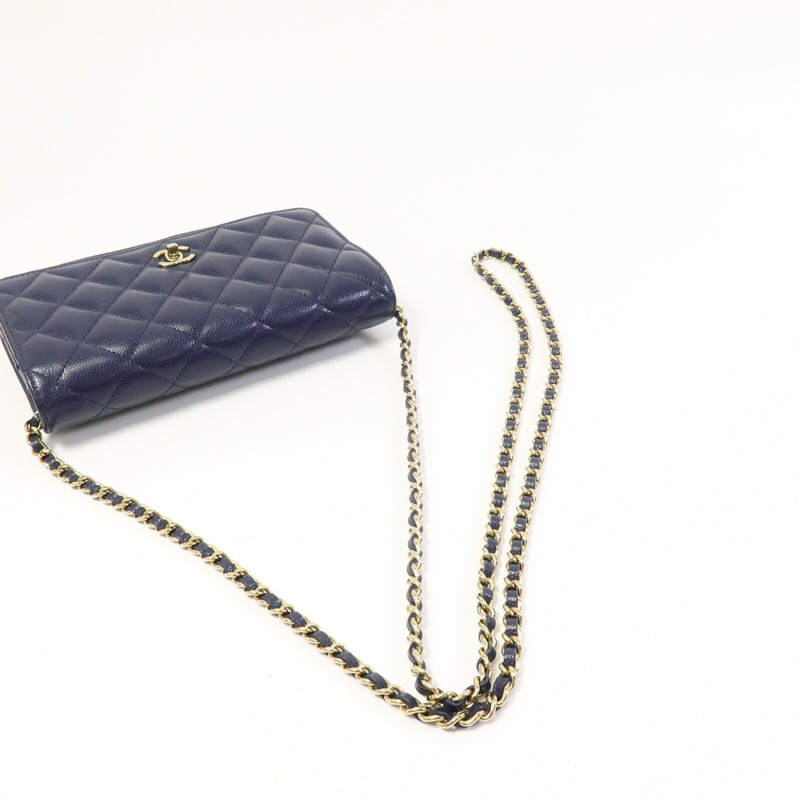 CHANEL 牛皮皮革WOC Wallet On Chain鏈帶肩背袋-8