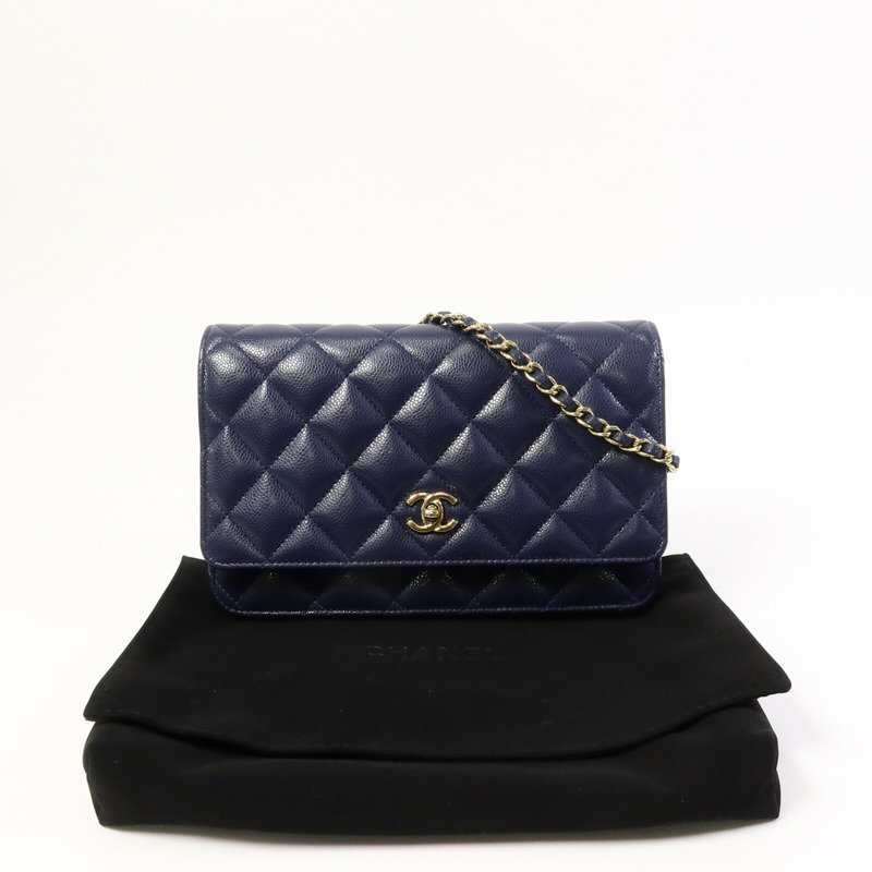 CHANEL 牛皮皮革WOC Wallet On Chain鏈帶肩背袋-9